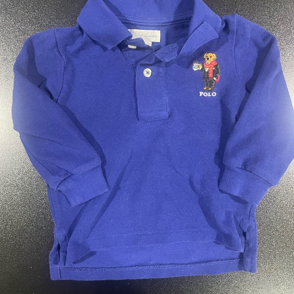 Ralph Lauren LS Polo in Blue 9 mo. 🧸